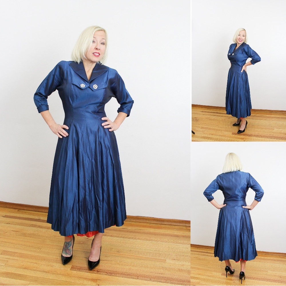 1950's blue cocktail dress